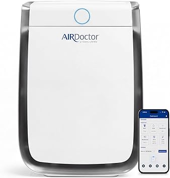 AIRDOCTOR AD3500 Smart App Air Purifier. Cleans Bedrooms, Large Rooms Up to 2,520 ft2. Remove Allergens, Smoke, Dust, Mold, Pet Hair, Odors, Pollen. Hospital-Grade UltraHEPA, Premium Carbon Filtration