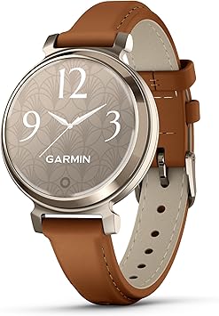 Garmin Lily 2, Small and Stylish Smartwatch, Hidden Display, Patterned Lens, Up to 5 Days Battery Life, Tan