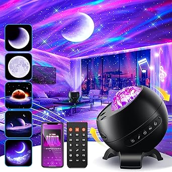 Staryou Birthday Gifts for Teen Girls & Boys - Northern Galaxy Light Projector with 15 White Noise Bluetooth Speaker, Trendy Stuff Aurora Night Light Bedroom Decor