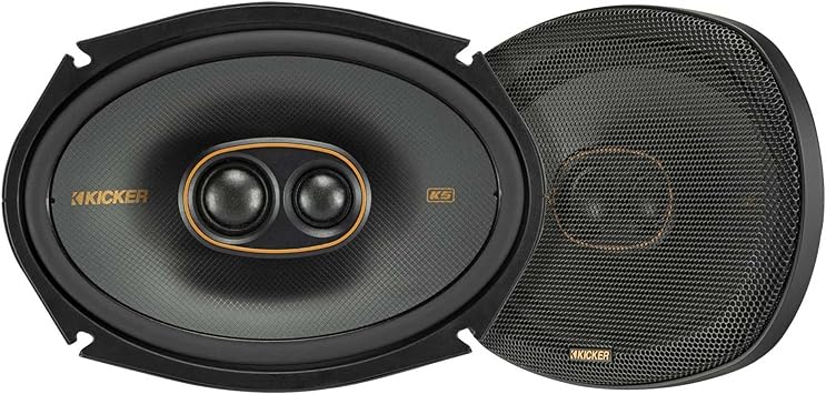 KICKER 51KSC69304 KS-Series 6x9 3-Way Speakers with 1" and .75" tweeters, 4-Ohm, Pair