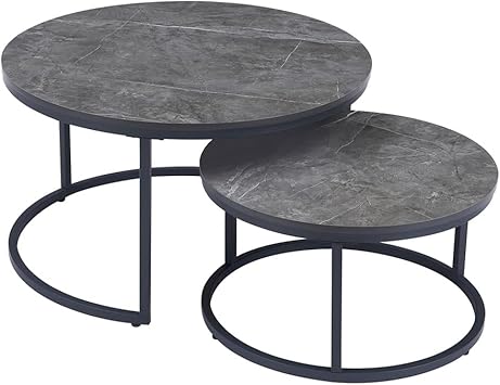 2 in 1 Coffee Tables Storage Home Living Room Round Round Table Basse Combination Furniture (Picture Color Talla ?nica)