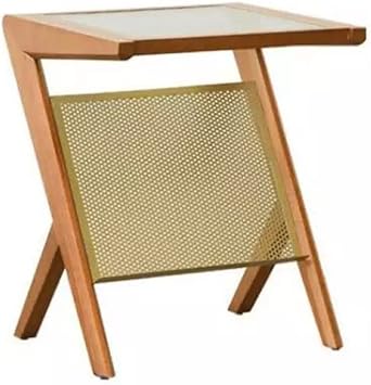 Sofa Side Table Simple Changhong Glass Small Coffee Table Small Apartment Living Room Retro Japanese Bedside Table (Color : A, Size (A