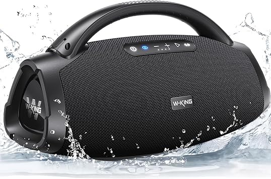 330W Peak Loudest Boom Box, 7.5" Subwoofer/2.1Ch/IPX7 Waterproof, 200W RMS Party Large Bluetooth Speaker Wireless with 2 Woofers/DSP/BT5.4/APP/Fast Charge/OTG/AUX/Guitar-in, Massive Bass for Outdoors