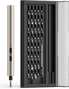 iFu Mini Electric Screwdriver, 42 in 1 Precision Screwdriver Set – Small Cordless Power Screwdriver with LED Light & 37 Magnetic Bits, Repair Tool for Phone Laptop Camera Watch Computer