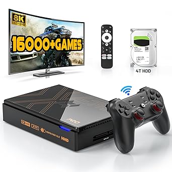 Kinhank Super Console X5 PRO Retro Game Console with 16000+Games,Android 12.0 OS,Emulator System Compatible with Most Emulators,8K UHD Output,WI-FI 6,BT 5.0,AV1,Gigabit Ethernet,Wireless Controller