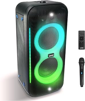Gemini UltraRave Duo Bluetooth Party Speaker with Dual 6.5" Woofers, LED Lights, Wireless Mic, and Stereo Pairing for Indoor & Outdoor Events (GRV-2650L)