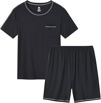 MoFiz Men's Pajama Set Sleepwear Loungewear Sleeping Lounging 2 Piece Suits Comfortable Soft