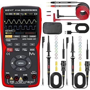 3 in 1 Handheld Oscilloscope Automotive Dual Channel 50MHz with Digital Multimeter and Signal Generator