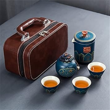 Porcelain Chinese Tea Set, Glass Teapots Porcelaintea Tea Sets Items Glass Matcha Whisk Mug Cups Ceremony Pots Kitchen Utensils Travel Ceramic Sake Mugs Travel Tea Set Teaware Sets (Blue) Te (Blue)