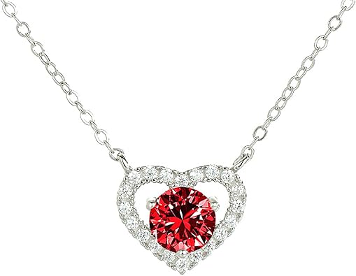 14K Gold Heart-Shaped Diamond Pendant Necklace with 1ct/2ct/3ct D-color Diamond Round Cut Clavicle Chain,Symbolic Token of Your Beloved Wife's Love and Versatility