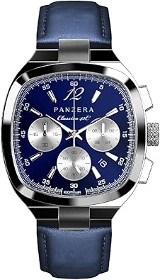 Panzera Classivo 43C Stainless Steel Luxury Watch for Men - Analog Luxury Time Piece - Quartz Chronograph Wrist Watches for Men - Designed & Assembled in Australia