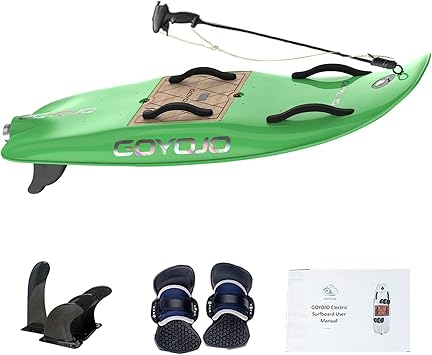 Water Scooter Electric Surfboard with Carbon Fiber Fins, 10KW Engine Jet Surfboard for Kids Adults Water Sports, Polymer Glass Fiber Material with 50AH Ternary Lithium Battery, 66 * 26.7 * 6.7in