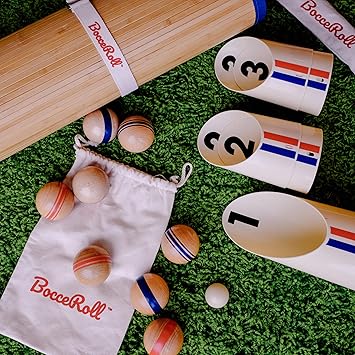 BocceRoll Yard Game – Modern Bocce Ball Set with Ramp & Targets | Portable BocceRoll Lawn Game for Backyard & Beach