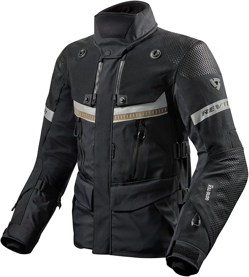 REV'IT! Men's Dominator 3 GTX Adventure Touring Motorcycle Jacket (Black - X-Large)