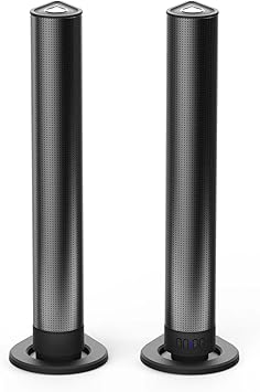 A Pair Bluetooth Tower Speakers with 4 Subwoofers, HiFi Floorstanding Home Speaker with Powerful Bass and Dual Drivers, Type C Charging