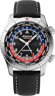 Alpina Men's Swiss Startimer Worldtimer Quartz Watch, Stainless Steel, GMT, Sapphire Crystal