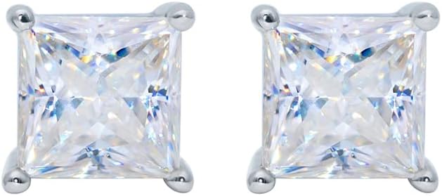 14K Gold 0.6/1ct D-Color VVS1 Princess Cut Diamond Earrings for Women Push Back, Unique Engagement or Christmas Gift for Her