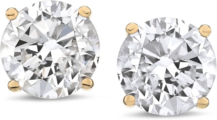 The Diamond Channel CERTIFIED 1 to 6 Carat LAB GROWN Solitaire Diamond Stud Earrings Round Cut 4 Prong Screw Back (F-G Color, VS1-VS2 Eye Clean Clarity)