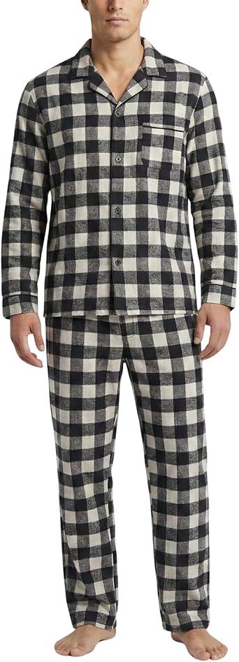 SLEEPHERO Men’s Pajama Set – Traditional Button Front Fleece Sleepwear – Long Sleeve Top & Pants – Giftable Lounge Set