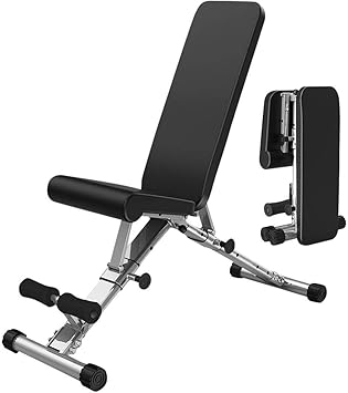 Weight Bench Adjustable Workout Bench Dumbbell Bench Fitness Equipment Home Abdominal Board Multifunctional Folding Gym Chair Black Weight Bench