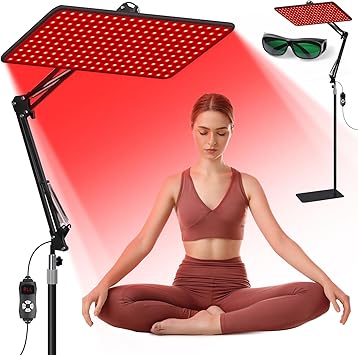BEICHEN Red Light Therapy for Body and Face, 660nm 850nm 940nm Infrared Redlight-Therapy Lamp Device with Large Panel and Stable Stand at Home, Idea Gift for Women Wife Mom Sister Girlfriend (L)