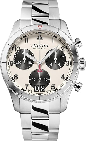 Alpina Men's Alpiner Swiss Made Quartz Chronograph Watch, Stainless Steel, Sapphire Crystal, 41mm, 100M Water Resistant