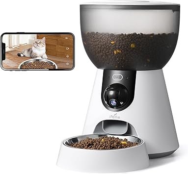 iPettie F4-C Smart Automatic Pet Feeder with 160° Wide-Angle Camera, 5G WiFi Connectivity, 2K HD, Motion & Sound Detection, 2-Way Voice Interaction, Night Vision, Stainless Steel Food Dispenser