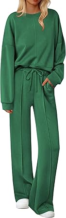 Ekouaer Pajama Sets for Women 2 Piece Lounge Sets Long Sleeve Sleepwear Top and Pants Cozy Pjs Loungewear with Pockets S-XXL
