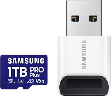 Samsung PRO Plus (2024) microSD Card + USB Card Reader, 1TB, UHS-I U3, Full HD & 4K UHD, 180MB/s Read, 130MB/s Write, Memory Card for Smartphone, Action Cam, Handheld Console, MB-MD1T0SB/WW