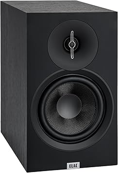 ELAC Debut 3.0 DB63-BK Bookshelf Speakers, Black Ash (Pair) - 1” Aluminum Dome Tweeter & 6.5” Aramid Fiber Woofer - 2-Way Bass Reflex - 42Hz to 38KHz Response