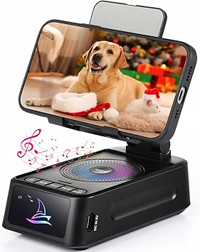 Gifts for Men Women, Cell Phone Stand with Bluetooth Speaker Led Light, Unique Gift for Dad Him Husband Boyfriend, Cool Gadget Compatible with iPhone/Android, Ideal Gifts for Christmas