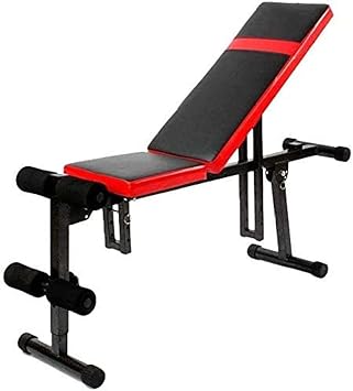 Weight Bench Adjustable Utility Gym Bench Multi-Purpose Sit Up Bench Strength Training Flat/Incline/Decline Exercise Utility Bench Red