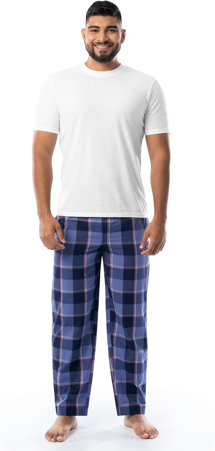 IZOD Men's Short Sleeve Jersey Top and Printed Pants Pajama Sleep Set