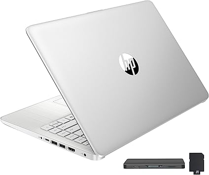 HP Stream 14" HD BrightView Laptop, Intel Celeron N4120, 16GB RAM, 416GB Storage (128GB eMMC + 288GB Docking Station Set), Intel UHD Graphics, 720p Camera, Wi-Fi, 1 Year Office 365, Win 11 S, Silver