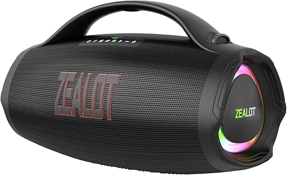 ZEALOT 160W Bluetooth Speaker, Portable Wireless Loud Speaker with 36000mAh Battery, IPX6 Waterproof Outdoor Speaker, Deep Bass Stereo Sound, EQ/USB/TF/AUX for Home/Party/Beach/Travel