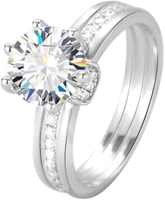 14K Gold 1/2/3 Carat Diamond Women's Engagement Rings, Elegant 6-Prong Design VVS1 D-Color, Round Cut Diamond Wedding Ring