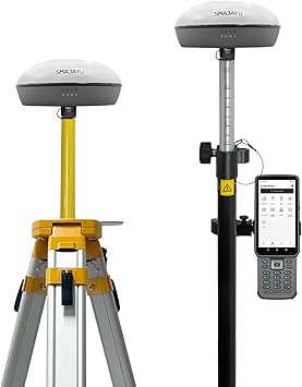 SMA20 RTK 900 MHz GPS Surveying Equipment PPK/IMU/NOAA Calibration-free, Connect with UAV/Drone,GNSS Receiver Rover Base Collector Free Permanent Software 1408 Channelsfor Construction and Engineering