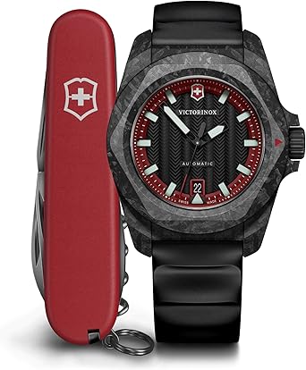 Victorinox I.N.O.X. Automatic Black Dial Black Rubber Strap Watch Set 41mm - 242024.1