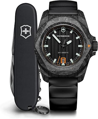Victorinox I.N.O.X. Automatic Black Dial Black Rubber Strap Watch Set 41mm - 242023.1