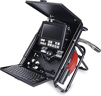 Vividia VS-33PT50 Portable Push-Rod Pan Tilt HD Pipe Inspection Camera 33mm 1.3" Diameter Camera Head 512Hz Built-in Sonde 50m / 164ft Cable