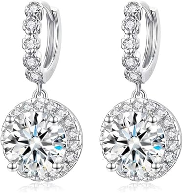 14K Solid Gold over S925 Sterling Silver 1/2/3 Carat Diamond Stud Earrings, Fashionable Classic Round Jewelry Earrings, Ideal for Making a Statement