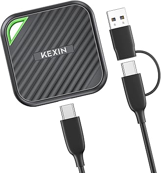 KEXIN 2TB Portable SSD USB C External SSD Up to 2000MB/s External Solid State Drive USB 3.2 Gen 2x2 Type-C Portable Solid State Drive for PC Mac Game Console