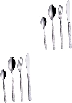 1 Set Household Heavy Mirror Dinnerware Dishwasher Tableware Dinner Forks Outdoor Spoon Kitchen Knives Safe Cutter Travel Duty Serving Stainless Home Knife Steak for Kit Camping Kitchenware