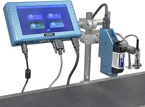 Automatic Inkjet Coding Machine for Production Line, 260E TIJ Inkjet Printer with 7” Touchable Screen for Date/Batch/QRCode/Barcode/Logo etc (1 Nozzle / 1 in)