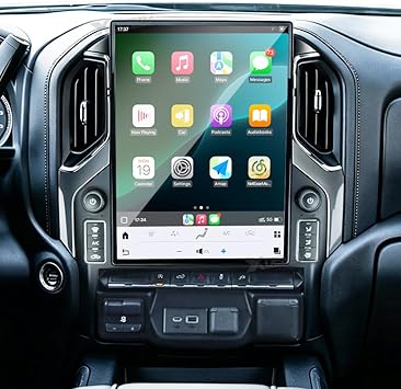 Android Car Radio for Chevrolet Silverado GMC Sierra 2019 2020 2021 2022 2023 Touch Screen Upgrade Replacement Stereo Wireless Apple Carplay Android Auto GPS Navigation Uead Unit Qualcomm Player
