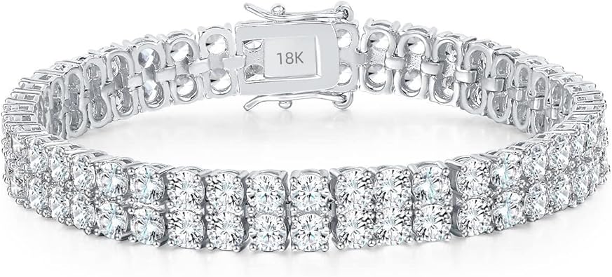 18K Platinum Authentic Full Diamond Bracelet Paired with Pure Natural Moissanite Diamonds, Versatile and Trendy Jewelry for Women
