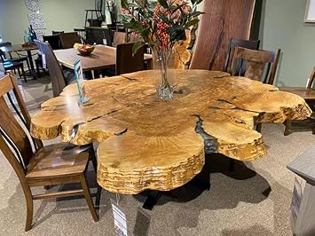 RESINHOMEFURNITURE Commercial Live Edge Round Coffee Table Dining Table Hallway Table Office Table Counter Table Center Table Side/End Table Bedside Table (18" Inches Tall, 46 x 46 Inches)