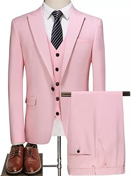 Men's Wedding Suit Slim Fit White Suit Vest Trousers 3 Piece Set Men's Formal Business Casual Clothing Banquet Dress Clothing(2XL Code)
