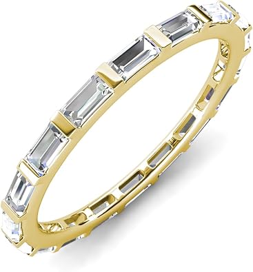 TriJewels Lab Grown Diamond Baguette Shape 0.90 ctw Eternity Band in 14K Gold