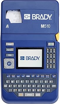Brady M510 Portable Industrial Label Printer Kit with Product and Wire ID Software, Carrying Case, Label Cartridge, Rechargeable Battery and Charger, 3.75" H x 5.75" W x 10" D